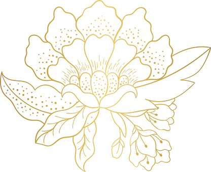 Elegant Metallic Flower Outline