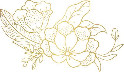 Elegant Metallic Flowers Outline